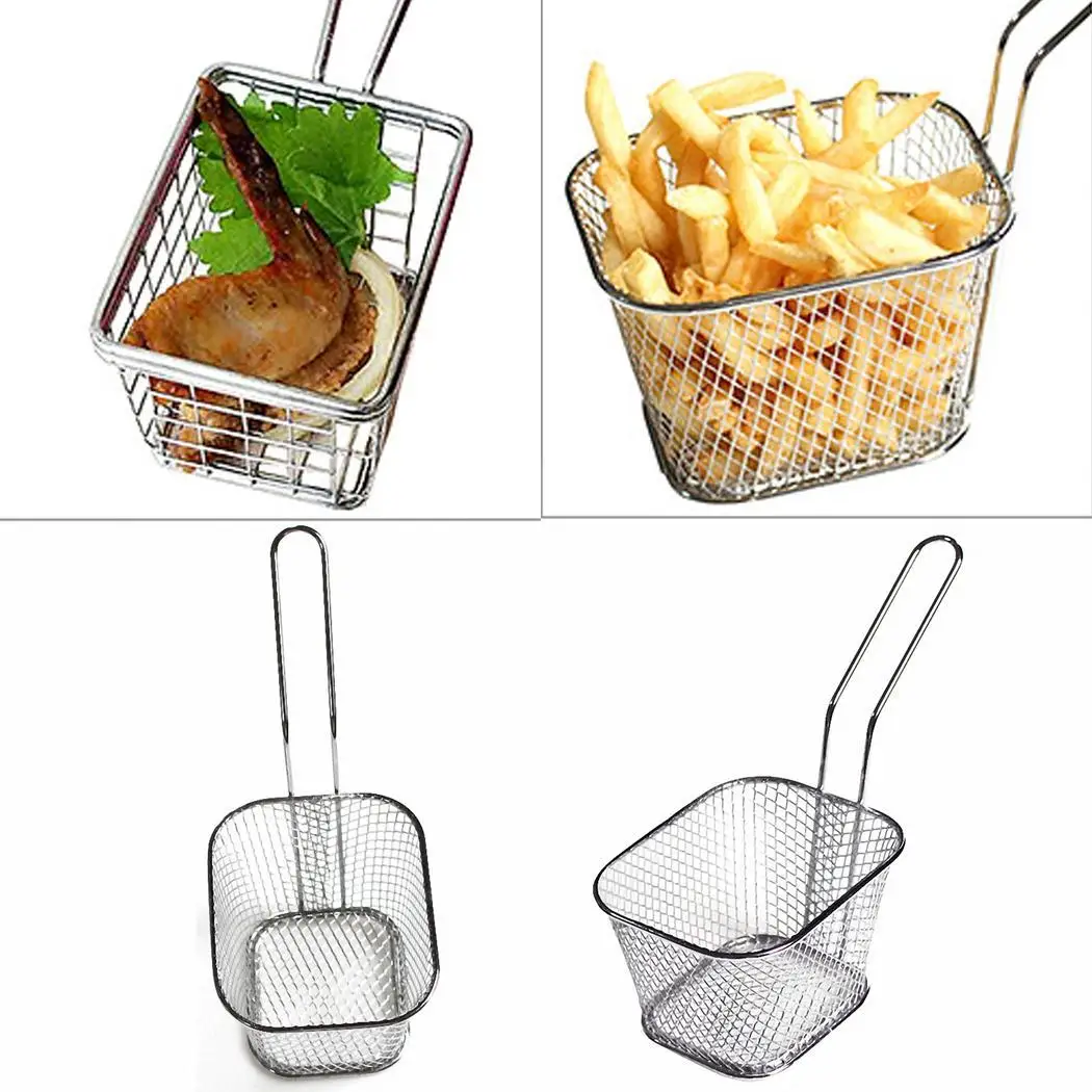 

Stainless Steel Mini French Deep Fryers Basket Net Mesh Fries Chip Kitchen Tool