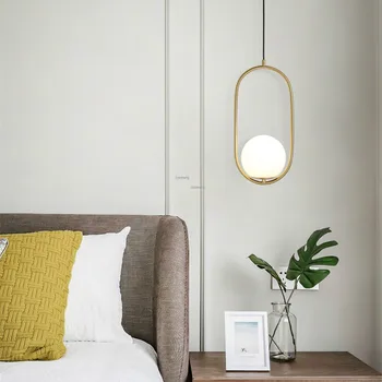 

Nordic Modern Simple Pendant Lights For Livingroom Bedroom Minimalist Restaurant Decoration Hanging Glass Ball Pendant Lamp