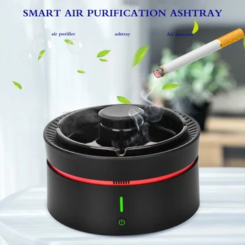 

TIOODRE Car Smart Air Purifier Ashtray 3 Layers Filters USB Rechargeable Ash Tray Negative Ion Smokeless For Outdoor Home Office