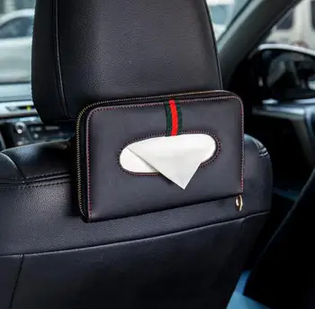 

Car Tissue Box PU Leather Sun Visor Type Tissue Boxes Napkin Holder Auto Interior Accessories