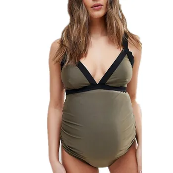 

One Piece Swimsuit Swimsuit Women Pregnant Women Plus Size Conjoined Stitching Cover Belly Slimming Belly Care Swimsuit Women