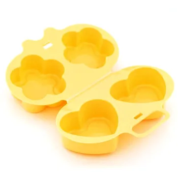

Top Sale Microwave Oven Steamed Egg Utensil Two-Side Love Flower Steamed Chicken Egg Custard Mold Kitchen Accessories