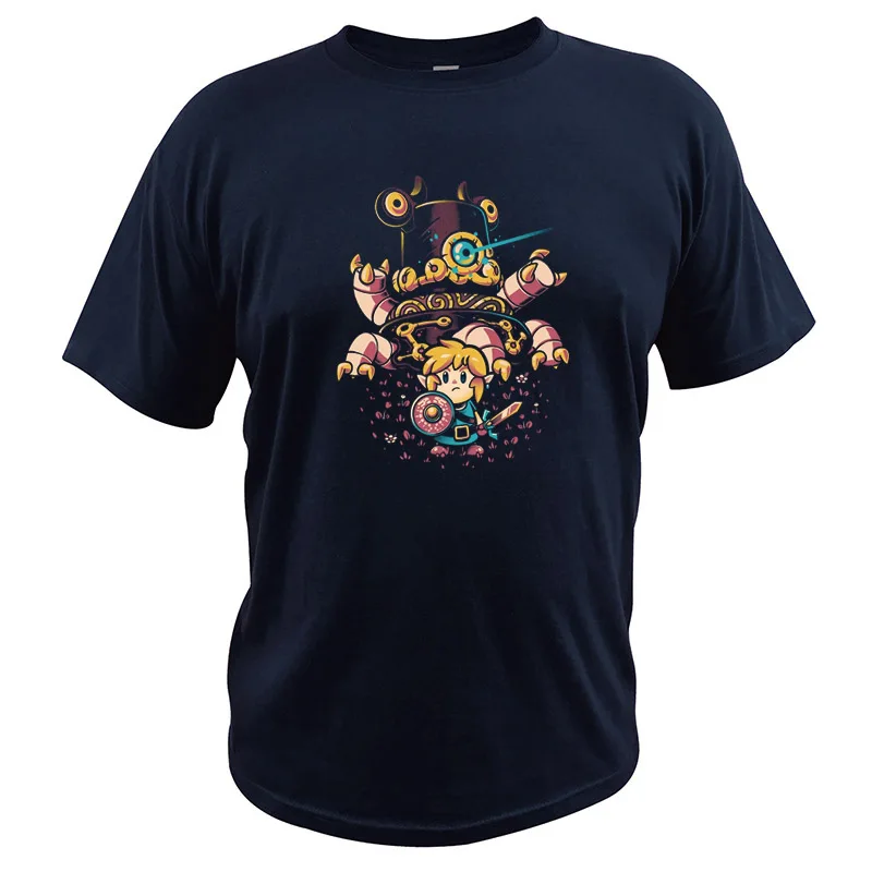 Футболка с надписью «The Wind Waker» для ролевых игр, Camiseta, высокое качество, хлопок, легенда о Зельде, футболка, европейский размер - Цвет: Тёмно-синий