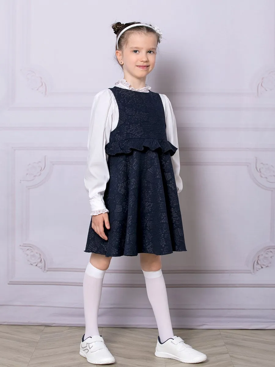 Платье для девочки D1513-5, темно-синий