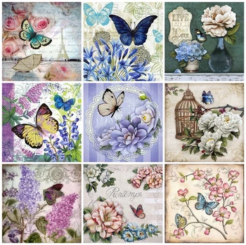 

HUACAN 5D DIY Diamond Painting Full Square Drill Butterfly Diamond Embroidery Animals Picture Of Rhinestone Mosaic