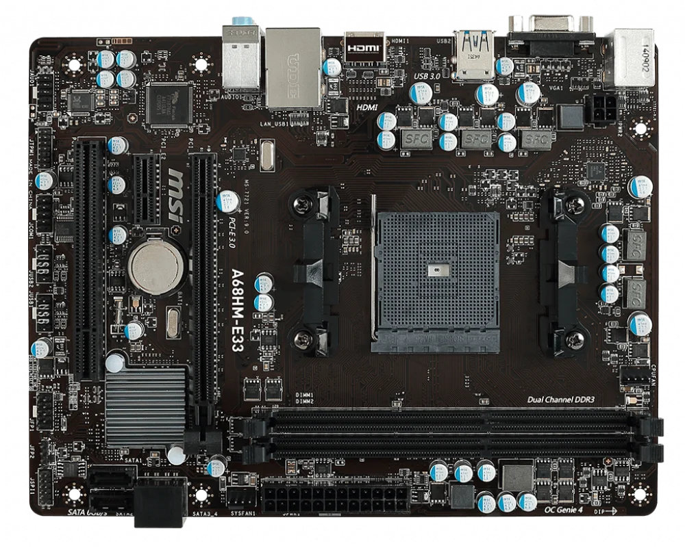 Msi абсолютно новая материнская плата A68HM-E33 amd разъем FM2+ 2xddr3 памяти твердотельный накопитель SATA III USB 3,0 HDMI+ VGA PCI-E X16 материнская плата для рабочего стола