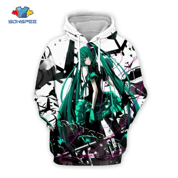 

SONSPEE Streetwear Hip hop Hoody Hatsune Miku Anime Girl 3D Print Hoodie Women Pullover Hooded Sweatshirt Fashion Men's Clothing
