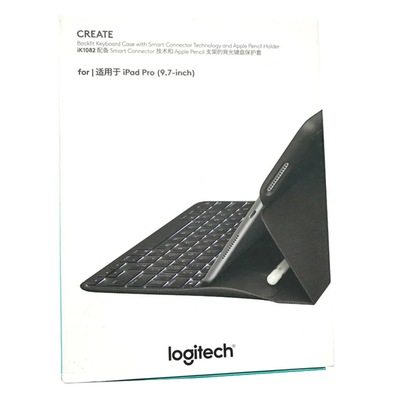 Чехол для клавиатуры с подсветкой от logitech CRATE с технологией смарт-коннектора и держателем для карандашей Apple для iPad Pro 9,7 дюймов, новинка iK1082