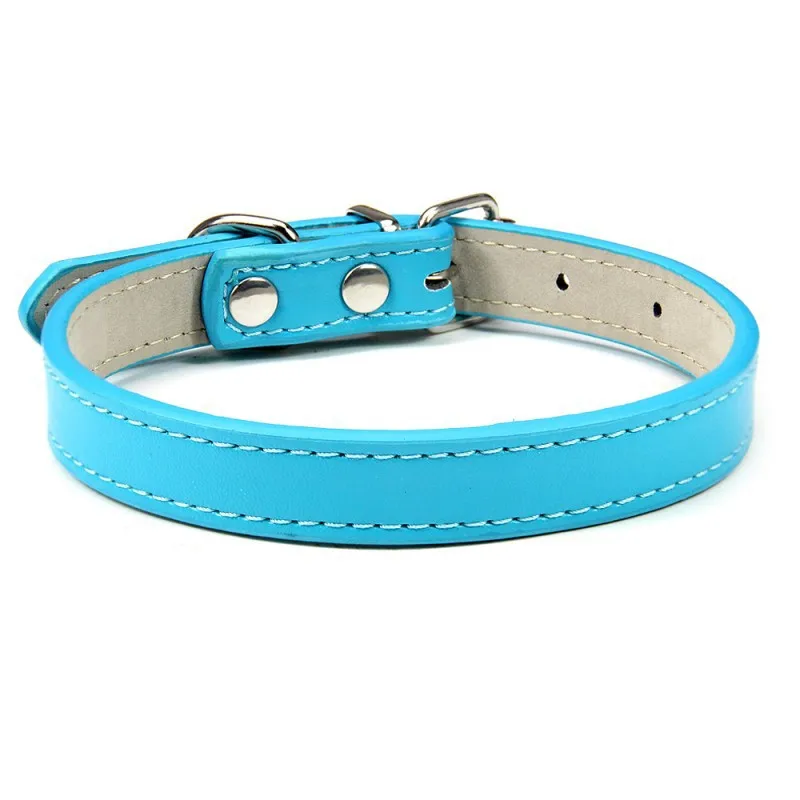 1PC Popular Adjustable Colorful Pet Collars Kitten Cat Collar PU Leather Neck Strap Safe for Dogs Soft Pet Supplies 