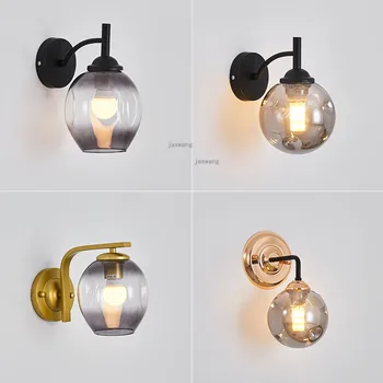 

Nordic LED Wall Lamp Gradient Color Glass Wall Lamps Bedside Lamp Corridor Aisle Sconces Wall Light Fixtures Kitchen Wall Light