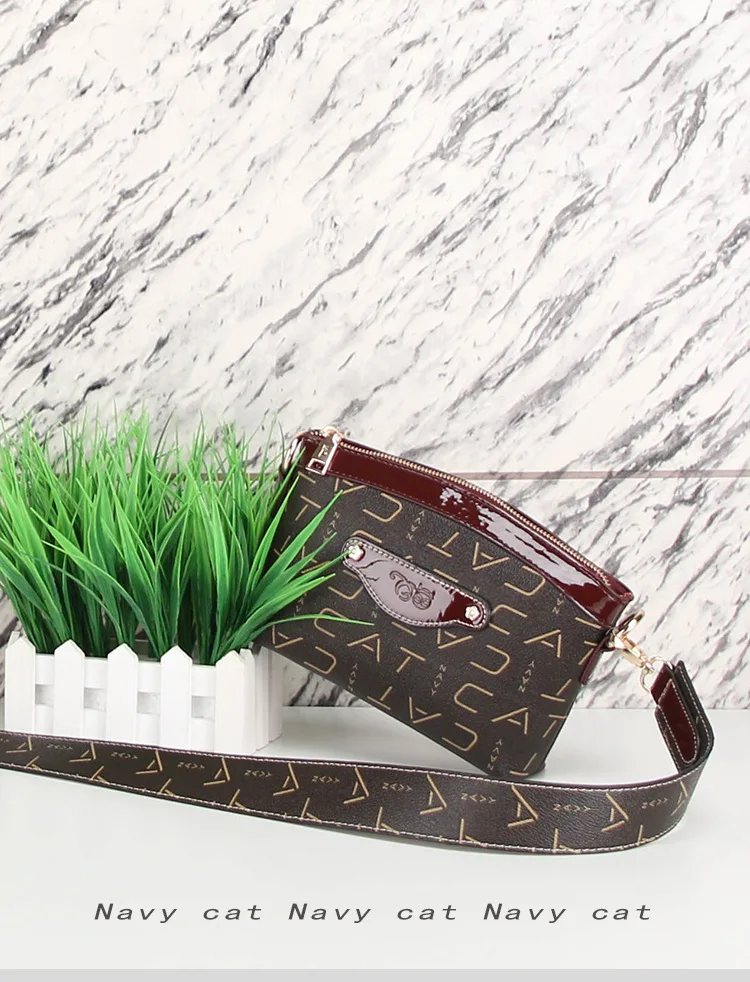 Navy cat Retro Square Bag Ladies Handbag Shoulder Messenger Bags Female 2019 New Korean15