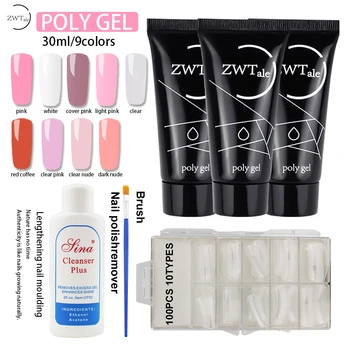 

30ml Poly Gel Clear Pink White Quick Nail Finger Extension Gel Polish Nail Art Gel Manicure Varnis semi permanant uv