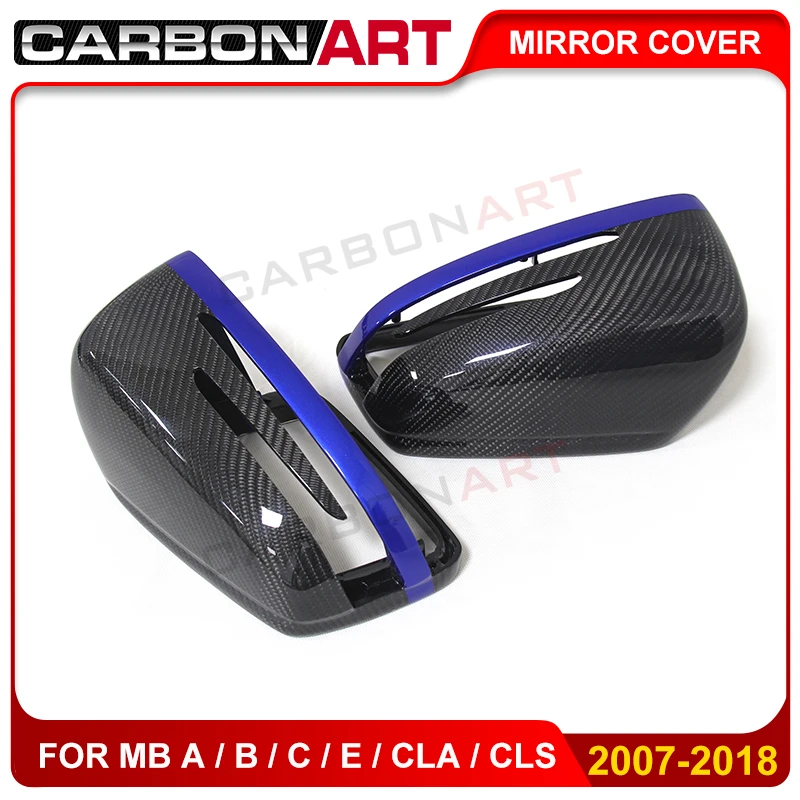 Carbon fiber mirror cover for Mercedes C class W204 CLS W218 CLA W117 A W176 B class W246 auto parts replacement mirror cap
