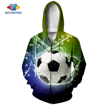 

SONSPEE 3D Football Print Harajuku Zipper Hoodies Men Women Fashion Casual Hoody Sweatshirts Clothing Unisex Zip Hooded Coat Top
