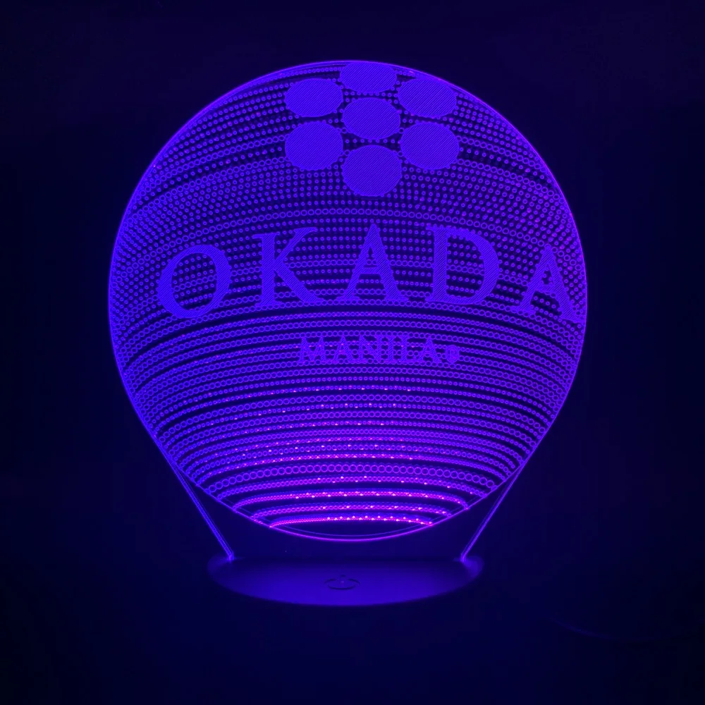 3d лампа с питанием от аккумулятора Okada, отель Манила, потрясающий подарок для детей, 7 цветов, с пультом дистанционного управления, светодиодный ночник, светильник, украшение для помещений