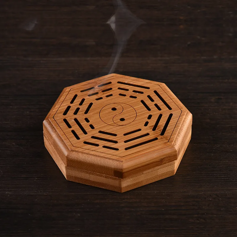Бамбуковая ладана горелка 2 и 4 часа катушка благовония горелки домашняя гостиная украшение медитация бамбуковая кадильница для ароматерапии - Цвет: F