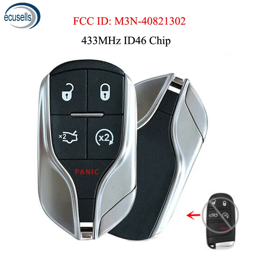 Обновленная Замена дистанционного брелока 433 МГц ID46 чип для Chrysler, Jeep, dodge 2011- FCC: M3N-40821302