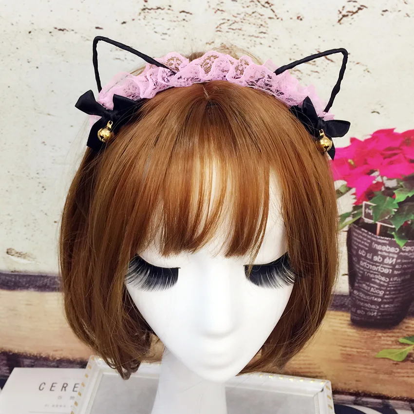 Women Cute Hair accessories Fashion Lady Girl Cat Bell Ears Head Bands Lovely Charming Night Party Club Bar Hair Clip Hairband