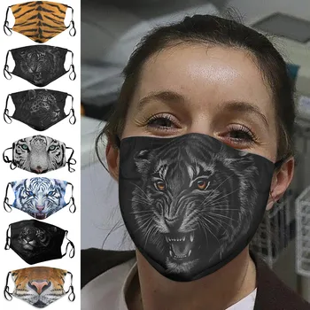 

Adult Animal Printing Breathable Face Shield +2 Filters Reusable Face Shield Cloth Face Mask Windproof Washable Mouth Mask