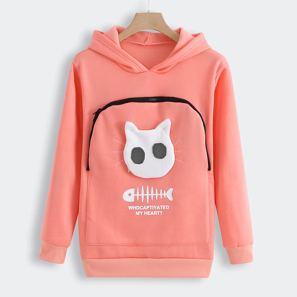 Sweatshirt Cat Lovers Hoodie Dropshipping Kangaroo Dog Pet Paw Pullovers Cuddle Pouch Sweatshirt Pocket Animal Ear Hooded Plus 4