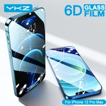 YKZ – protecteur d'écran pour iPhone, Film à couverture complète, en verre trempé, à bord incurvé, pour modèles 6, 7, 8, 11 Pro Max, XR, XS, SE