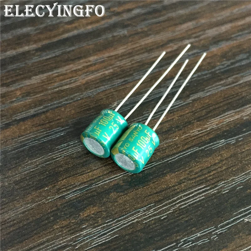 10 шт. 100 мкФ 25V100UF SANYO 6 3x7 мм низкий профиль хорошее качество 25V100uF Алюминий