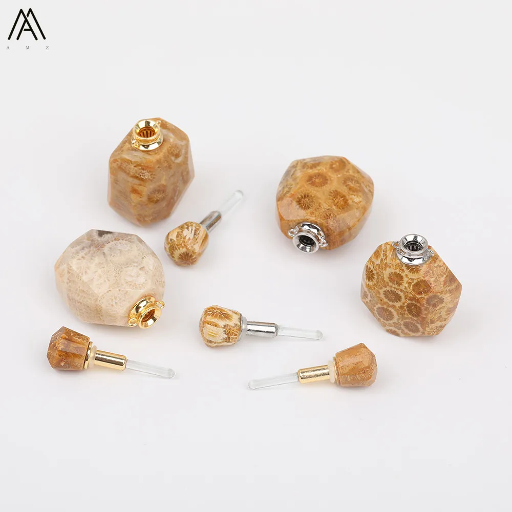 Billig 2019 neue Ankunft Zarte Frauen Mini Korallen Jade Stein Parfüm Flasche Anhänger Halskette Erklärung Schmuck EF DG 36AMDJ