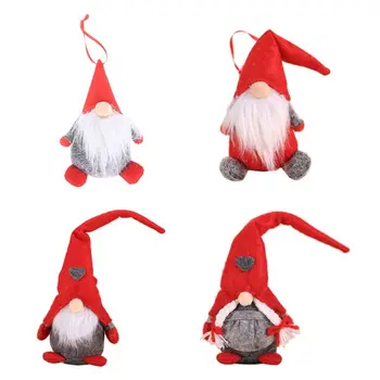 

Merry Christmas Star Hat Swedish Santa Gnome Plush Dolls Ornaments Handmade Elf Toy Holiday Home Party Decor