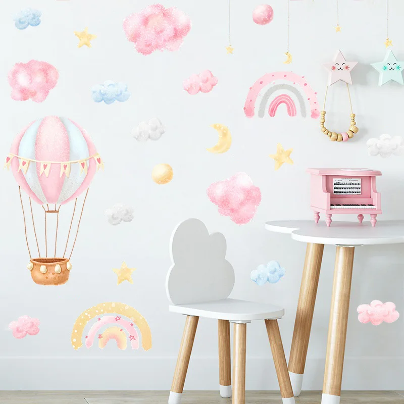 Adesivi murali luminosi della nuvola dell'arcobaleno del fumetto per le camere dei bambini decalcomanie della parete della decorazione della casa della camera da letto Glow In The Dark Stars Stickers