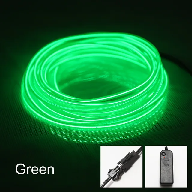 Neon Light El Led Neon Sign Wire Under Car Flexible Soft Tube Lights Christmas LED Strip Sign Anime/Body Woman/Rooms Rope Decor Green