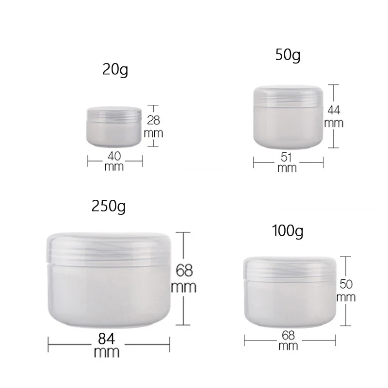 1pcs 20g 50g 100g Empty Cosmetic Cream Container Cosmetic Cream Jars For Personal Care Unguent Bottles Pot Can Tin glass bottles