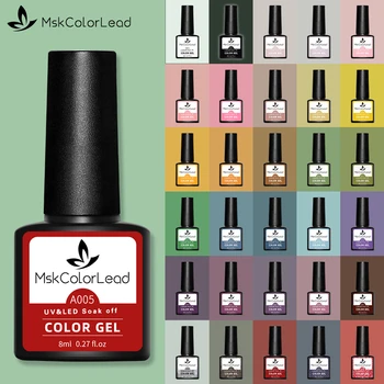 

Msk Color Lead 8ML Nail Gel Polish 60 Colors For Baking Nail Art Manicure Semi Permanent UV LED Gel Polish Varnish Nail Gel