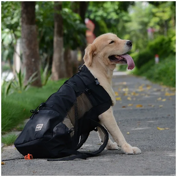 Рюкзак для домашних животных на плечо для путешествий, сумка для собак, воздухопроницаемая, моющаяся, для езды на велосипеде, рюкзак для покупок на открытом воздухе - Цвет: Black