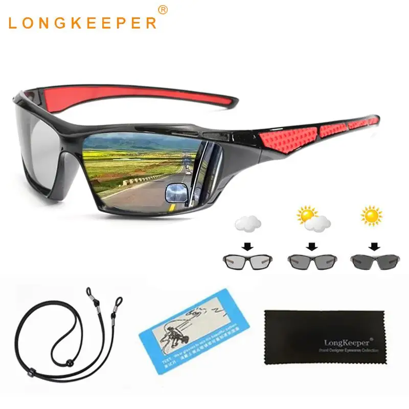 Classic Polarized Photochromic Sunglasses With Lanyard Men Chameleon Discoloration Driving Glasses Male Sport Goggles Gafas | Аксессуары