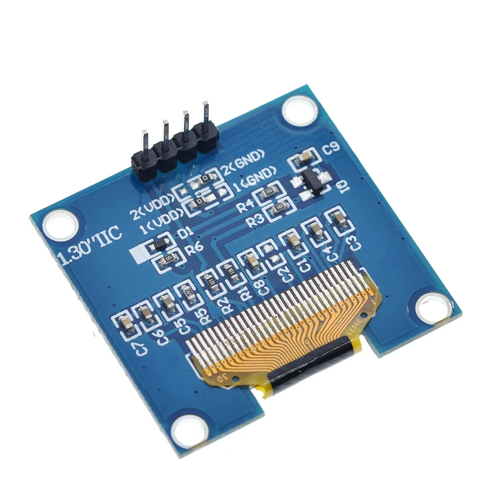 TZT 4PIN 1," O светодиодный модуль белый/синий цвет 128X64 1,3 дюймов O светодиодный ЖК-дисплей модуль 1,3" IIC IEC связь
