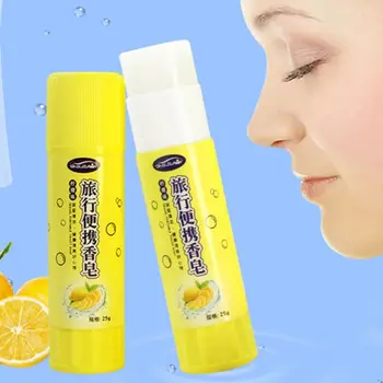 

Portable Soap Hand Washing Body Care Antibacterial Lemon Aroma Creative Glue Stick Shaped Outdoor Travel Camping