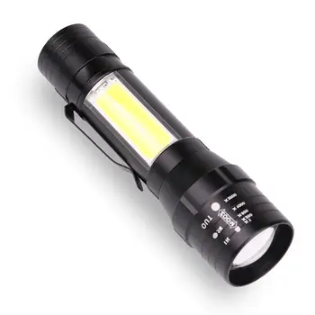 

Torch Flashlight Built-in Battery +COB LED Flashlight For Hunting Camping Zoom Flashlight Durable Flashlight LED Torch