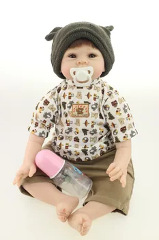 

22'' Handmade Reborn Baby Boy Dolls Soft Silicone Lifelike Newborn Kid Gift New Silicone Baby Doll