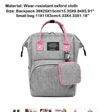 Новая модная сумка из узорчатой ткани в полоску большой Ёмкость мама рюкзак Для женщин Дорожная сумка для покупок для кормления для хранения детских подгузников, сумка-Органайзер - Цвет: A4