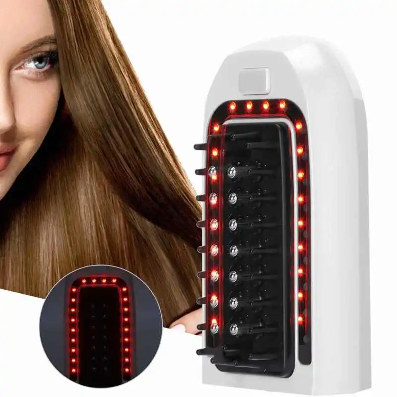 Electric Scalp Massage Comb Portable Anti Static Red Light Therapy Serum Three gear Adjustment