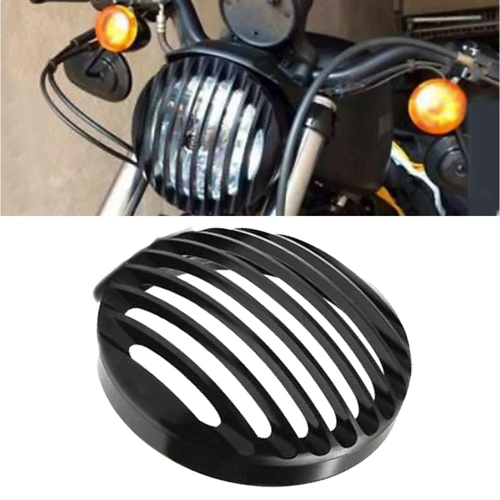 1 шт. черная металлическая фара мотоцикла Гриль Крышка для Harley Sportster XL 883 1200X48 высокое качество фар Гриль Крышка отделка