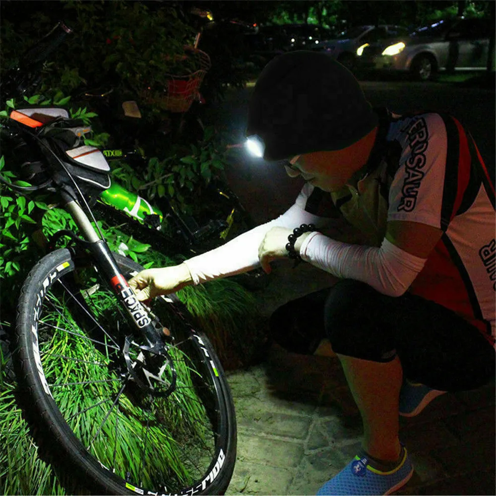 USB Rechargeable LED Knit Hat Headlights Light-up Beanie Warm Cap Gifts Mini Portable Knitted Hat Headlamp Night Fishing