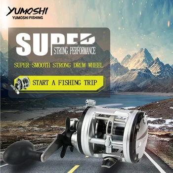 

YUMOSHI 12 + 1 Ball Bearings High Speed Cast Drum Fishing Reel Lure Tackle Trolling Boat Saltwater Right Hands Round Reel JCA