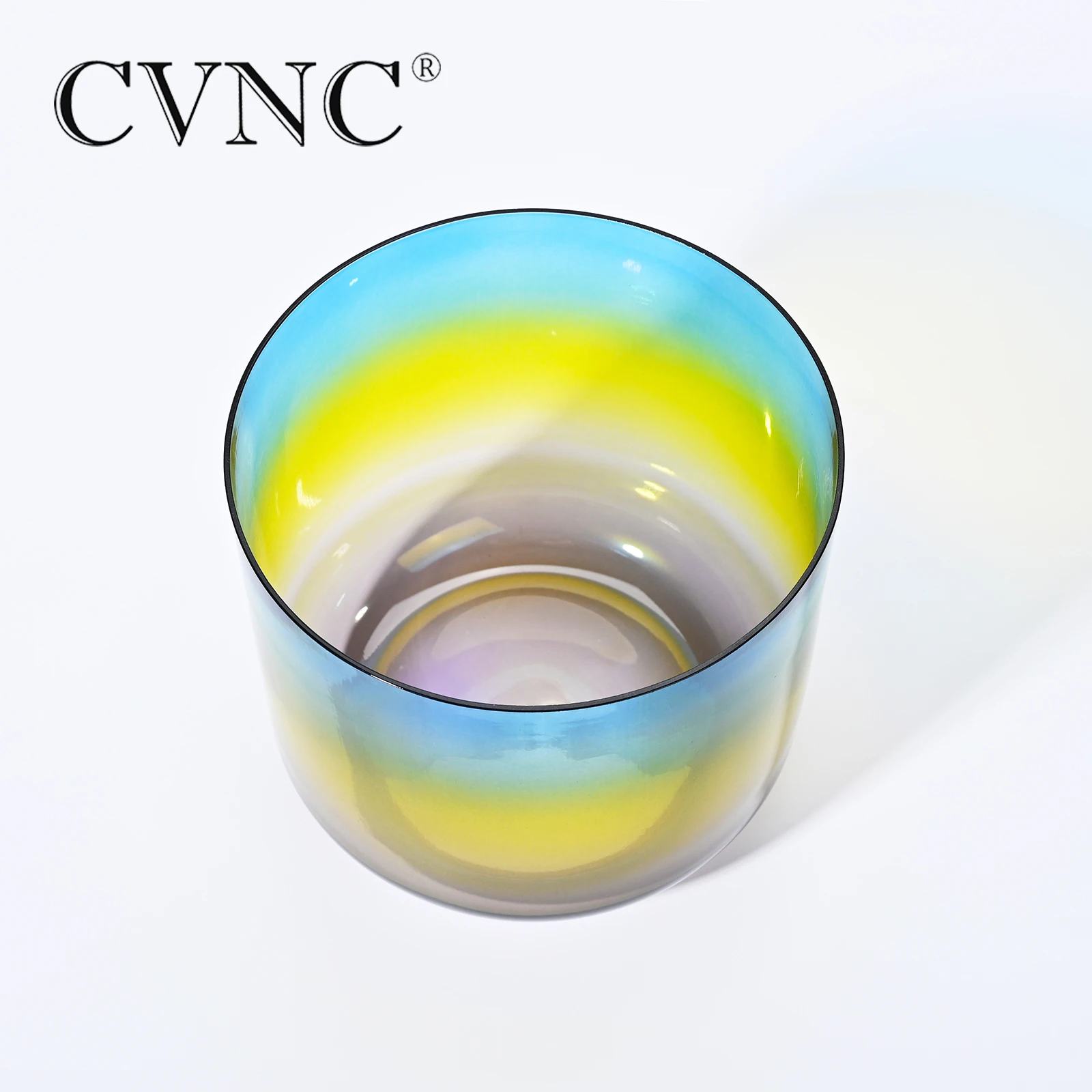 CVNC 6" Clear Rainbow Note A Third eye Chakra Quartz Crystal Singing Bowl