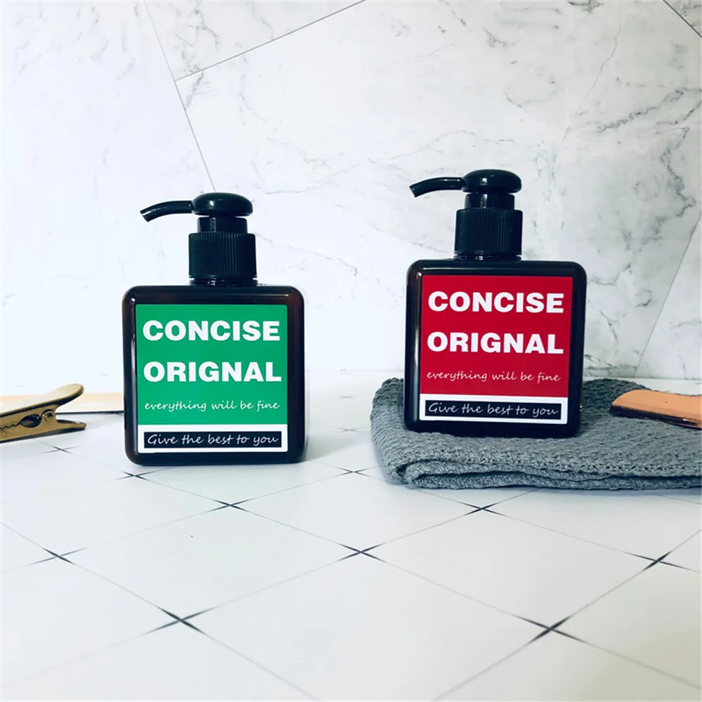 

Nordic 250ml Soap Dispenser Bath Shower Gel Shampoo Empty Bottles Simple Portable Square Plastic Pressing Sub-bottles