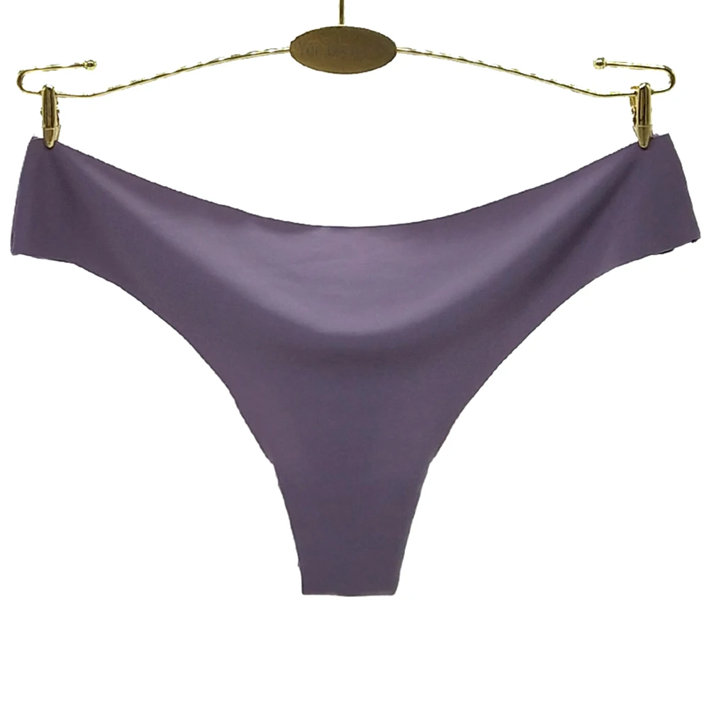 Женский однотонный стринги открытый Шелковый бесшовный G String Мода Низкая талия женское нижнее белье трусики высокое качество трусы 15