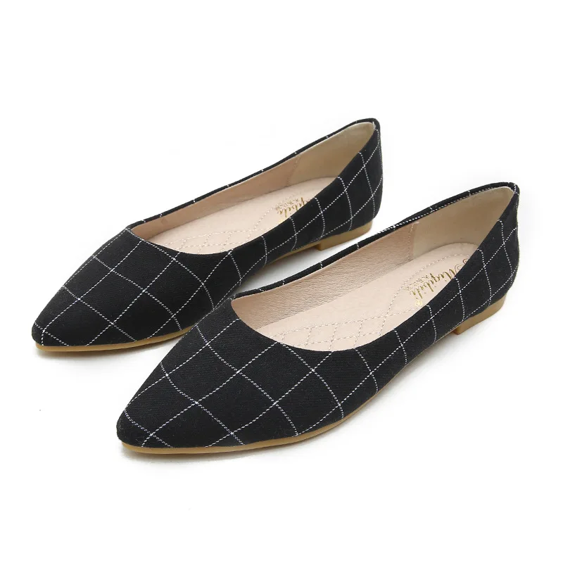 

2020 British Style Women Ballet Flats Loafers New Spring Autumn Pointed Toe Casual Shoes