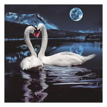 

Couples swan 5D Round Diamond Painting Cross Stitch Diamond Embroidery kits