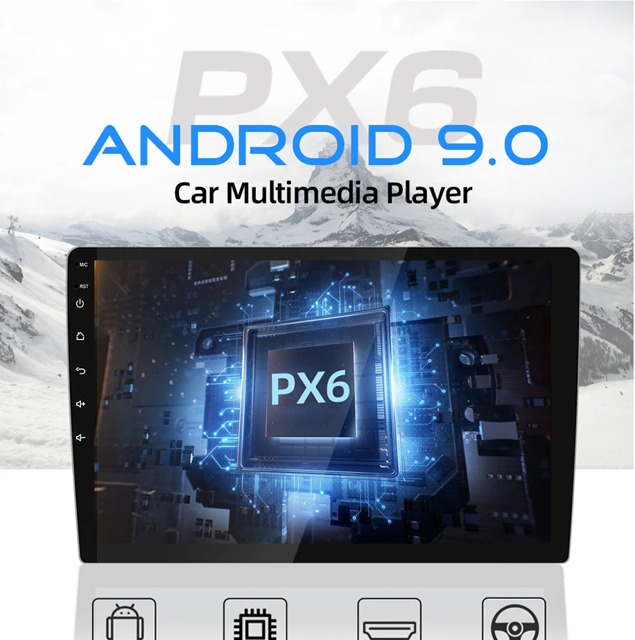Android 9.0 touch screen 1 din HD 4K MP3 carplay bluetooth PX6 multimedia auto radio car navigation GPS player for Lada X ray