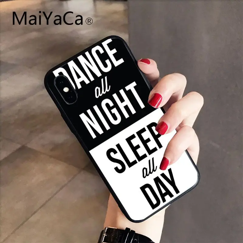 A3 MaiYaCa танцевальный ночной сон весь день черный мягкий чехол телефон чехол для iPhone 8 7 6 6S Plus X XS MAX 5 5S SE XR 10 Чехол - Цвет: A3